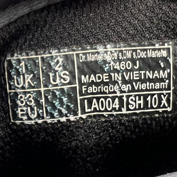 Doc Martens AirWair Boots Girl's Size 2 Combat Shoes Side Zip 1460 Black Rainbow - Picture 14 of 14